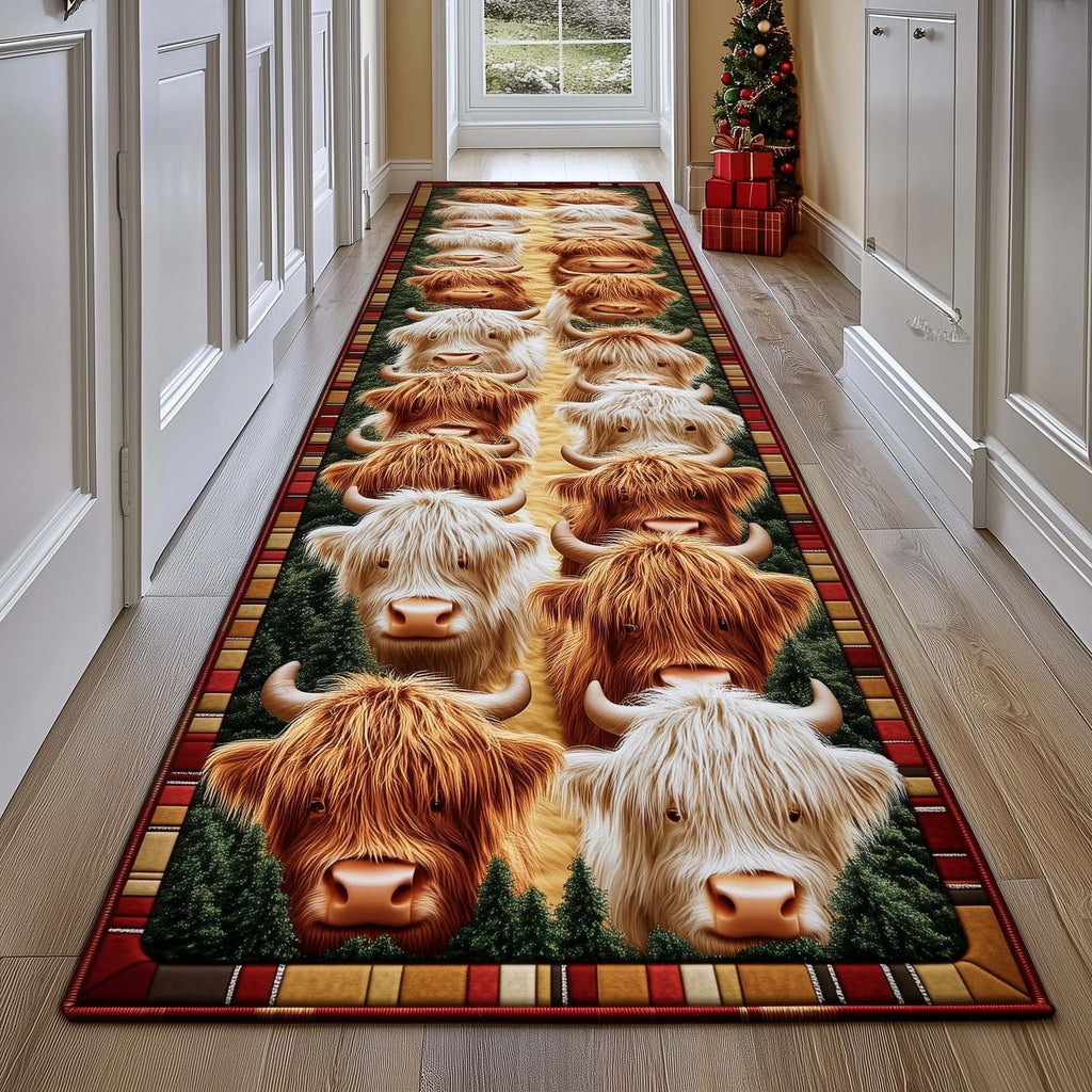 Highland Cow (Design 7) Runner Rug - washable non-slip printed rug