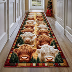 Highland Cow (Design 7) Runner Rug - washable non-slip printed rug