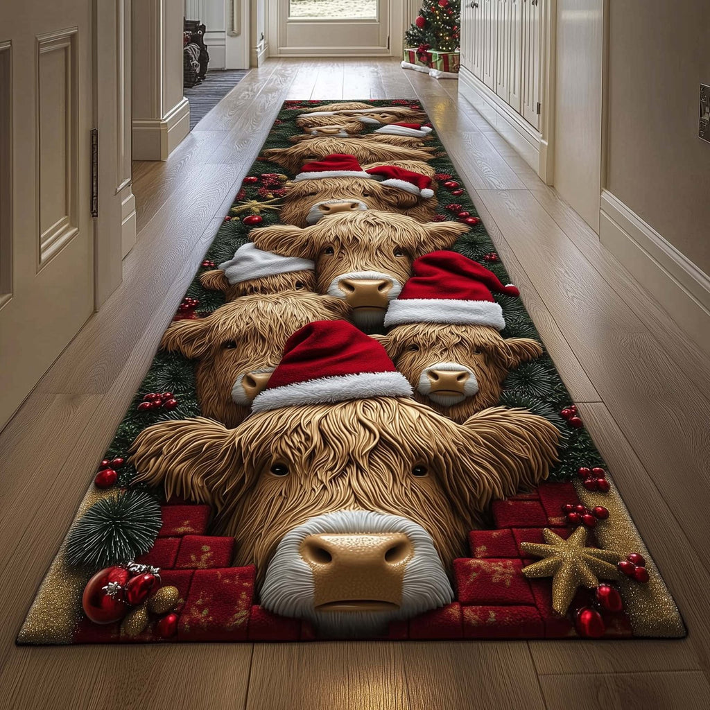 Highland Cow Runner Rug - Nature Design | Serene Runner Rug