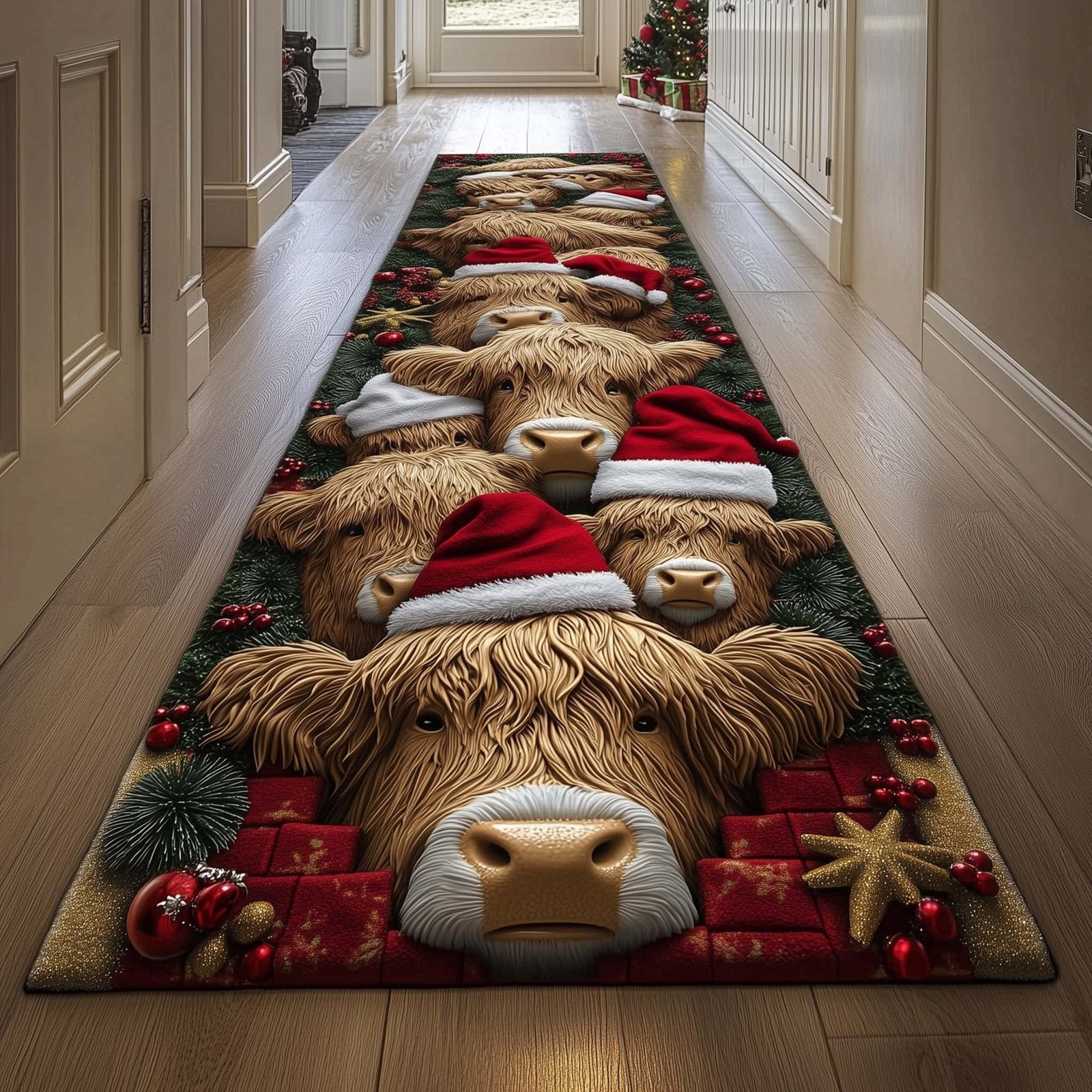 Highland Cow Runner Rug - Nature Design | Serene Runner Rug