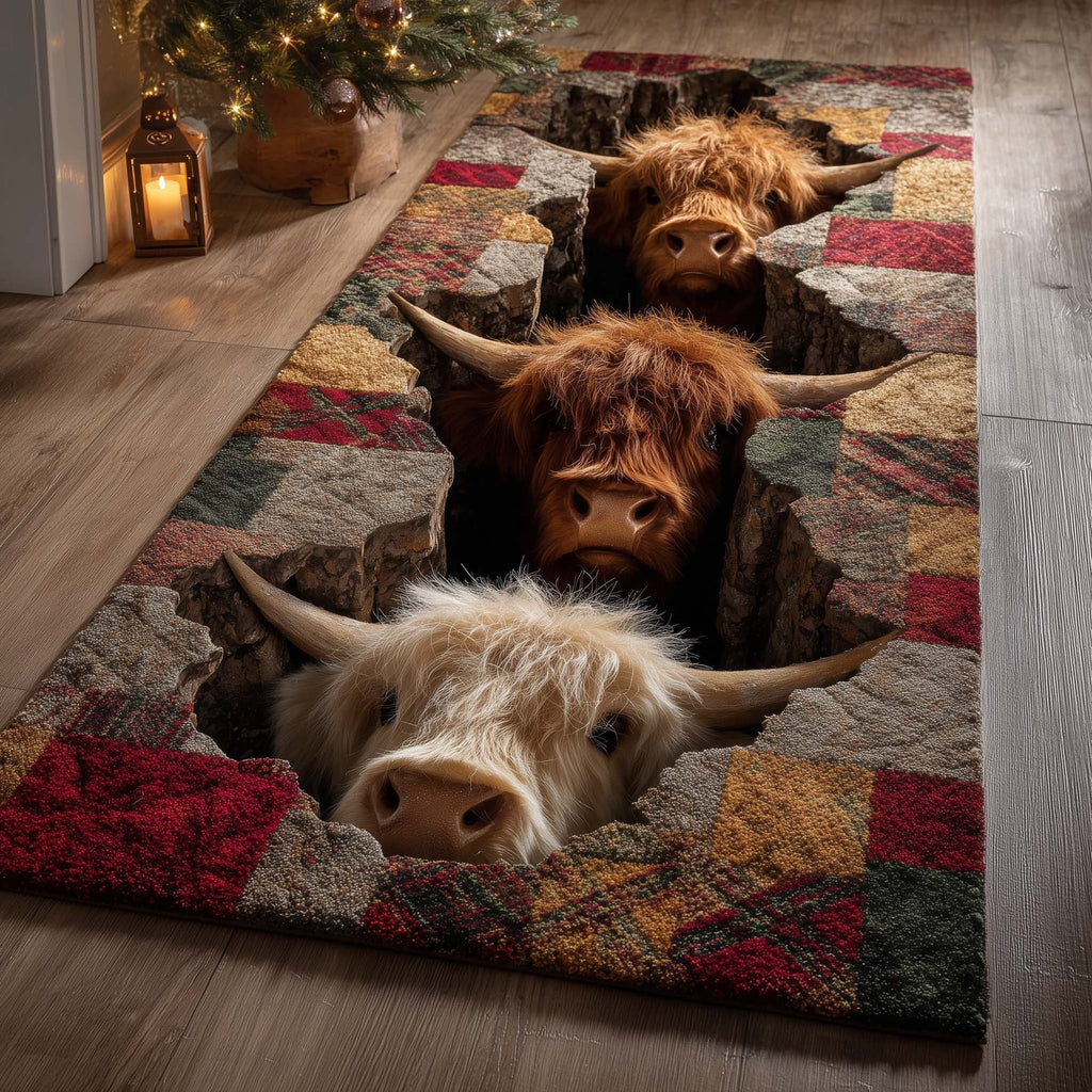 Highland Cow Runner Rug - Nature Design | Serene Runner Rug