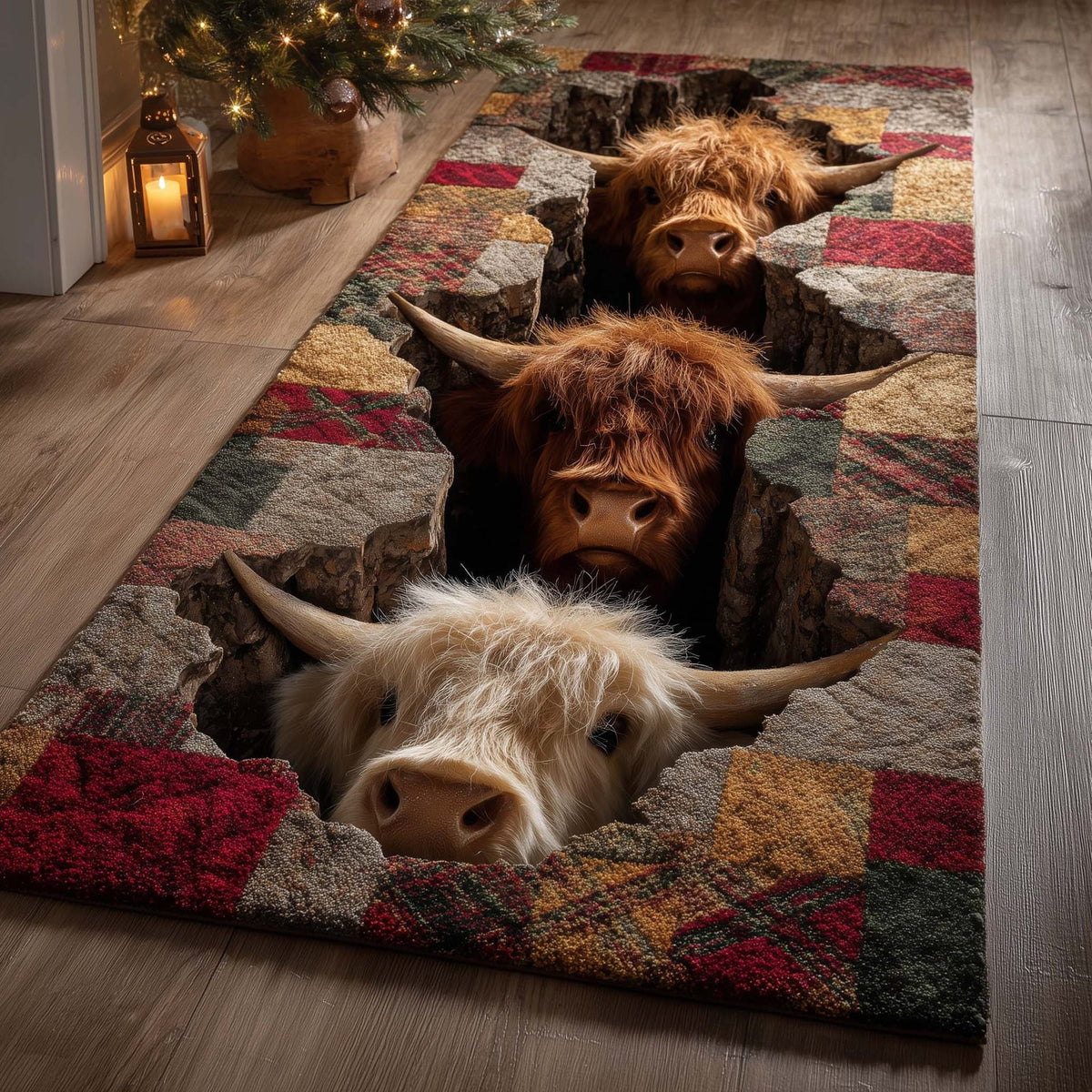 Highland Cow Runner Rug - Nature Design | Serene Runner Rug