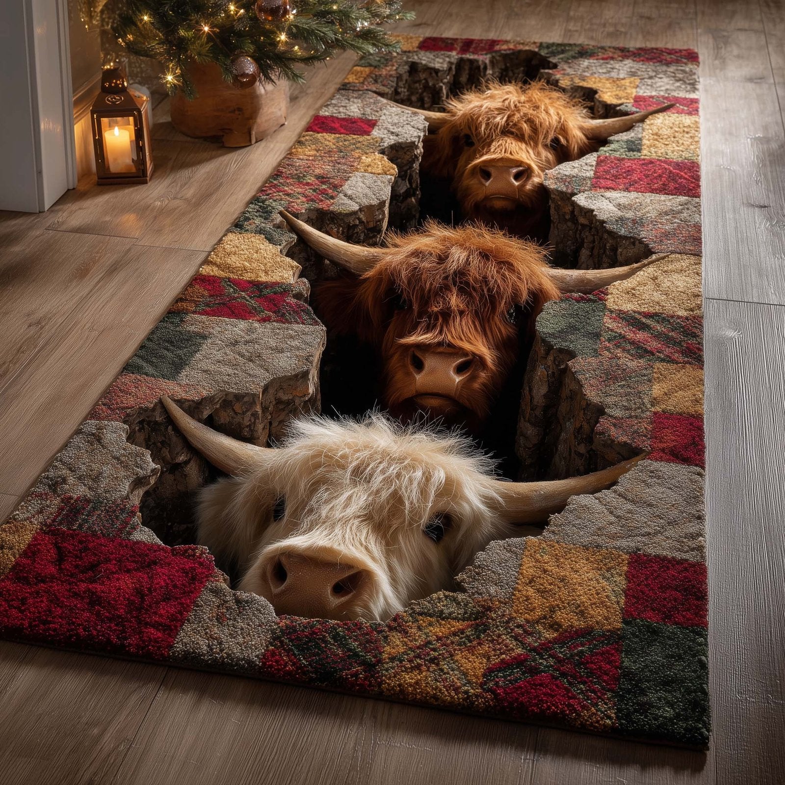 Highland Cow Runner Rug - Nature Design | Serene Runner Rug