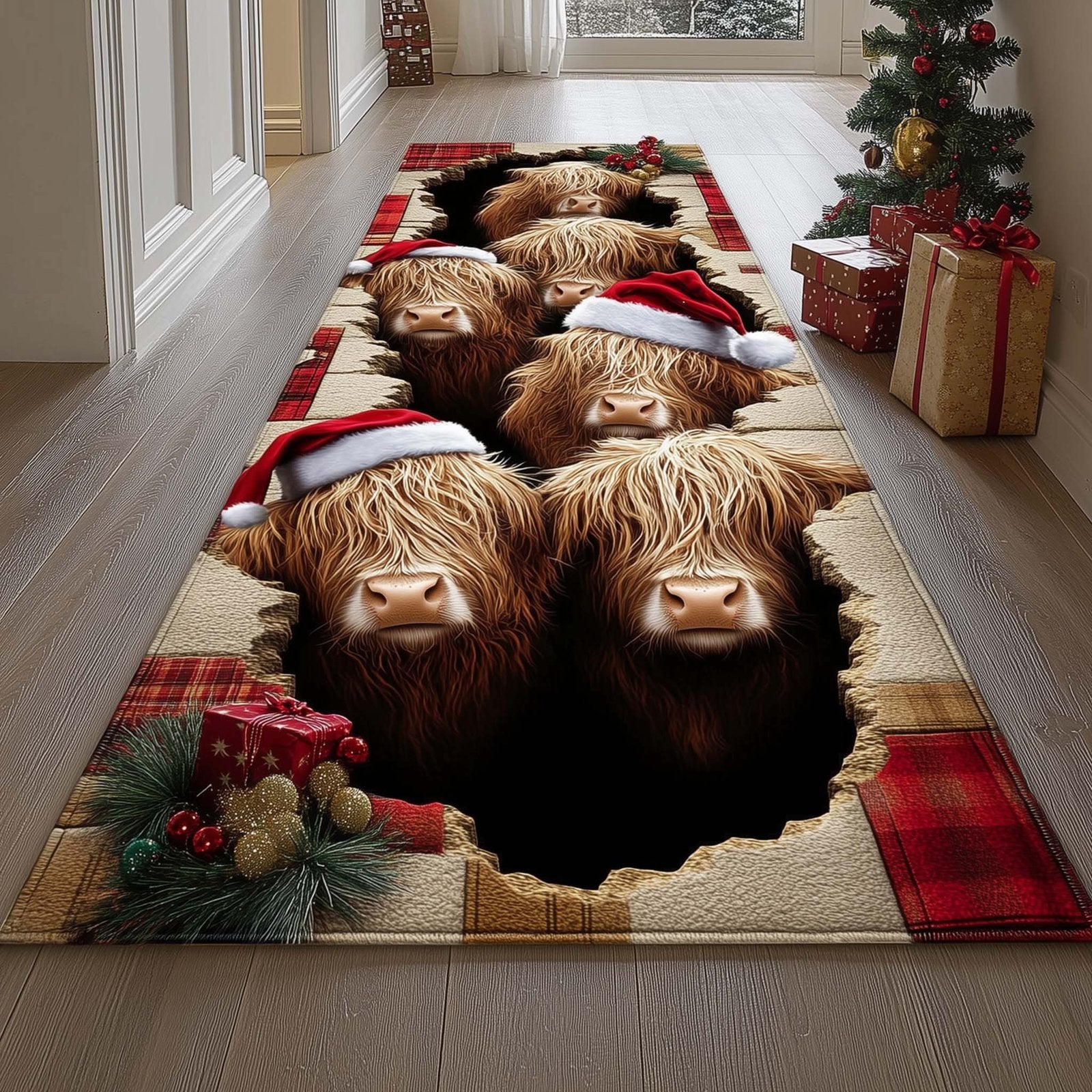 Highland Cow Runner Rug - Nature Design | Serene Runner Rug