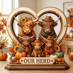 Our Herd Heart Arch wooden block, laser-cut 3-layer wood
