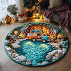Hippie Van Round Mat Rug - Nature Design | Serene Home Decor