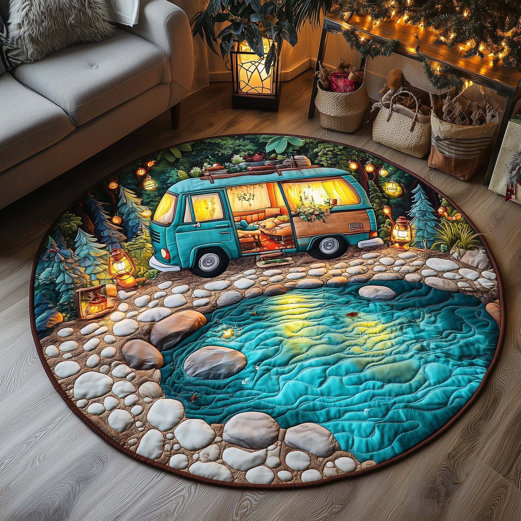 Hippie Van Round Mat Rug - Nature Design | Serene Home Decor