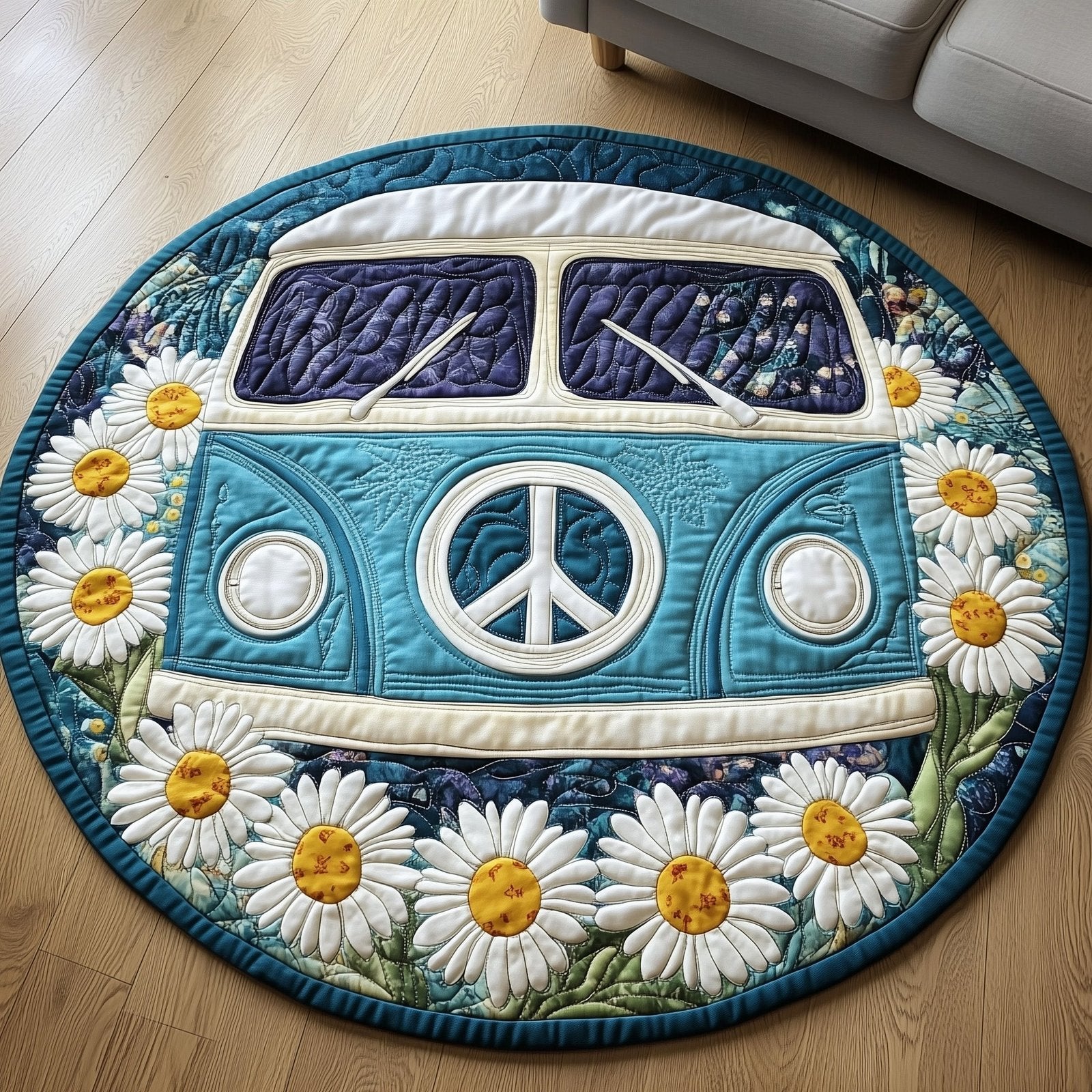 Hippie Van Round Mat Rug - Nature Design | Serene Home Decor