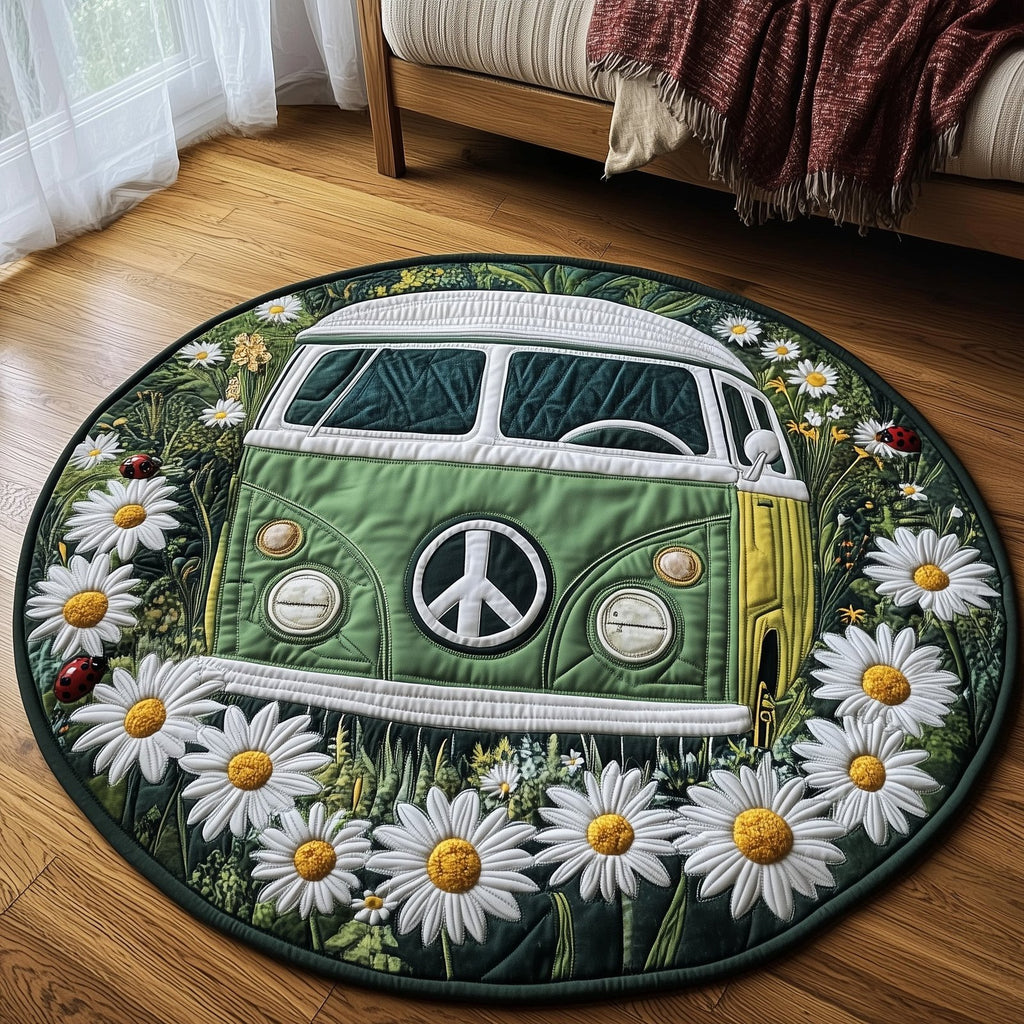 Hippie Van Round Mat Rug - Nature Design | Serene Home Decor