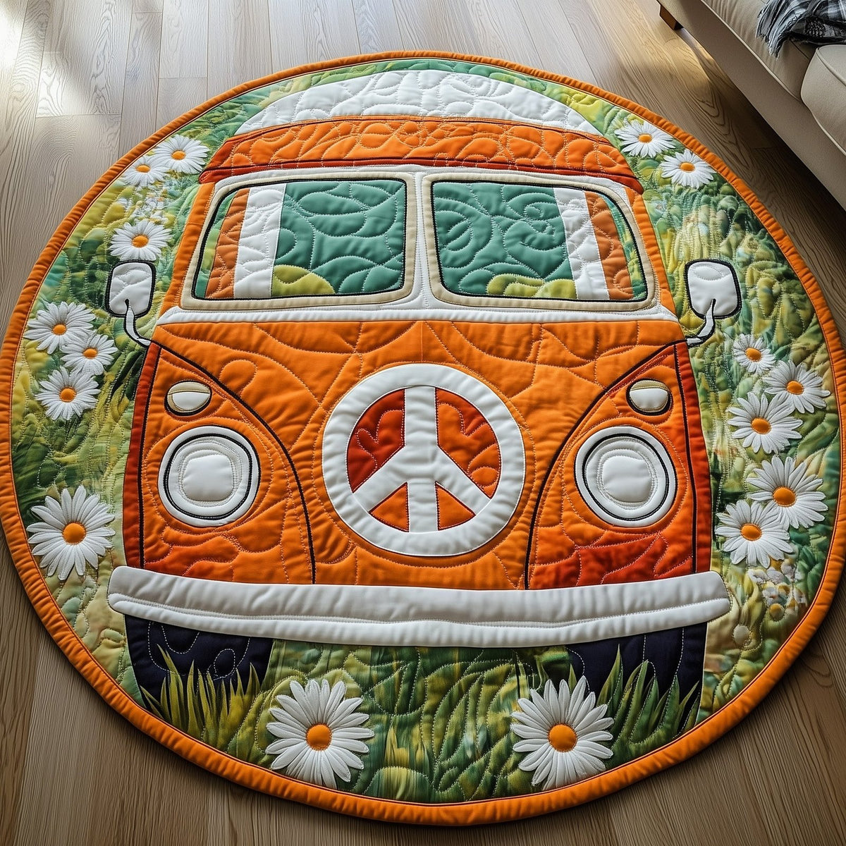 Hippie Van Round Mat Rug - Nature Design | Serene Home Decor