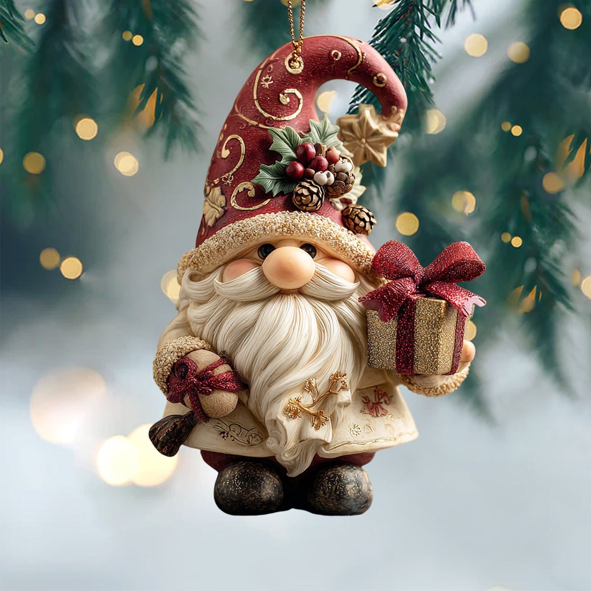 Holiday Gnome Christmas Ornament