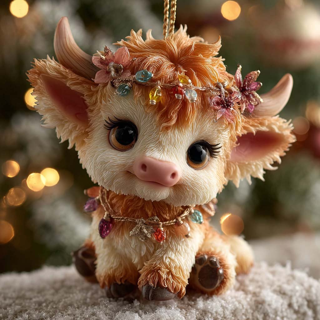 Holiday Moo Light Christmas Ornament