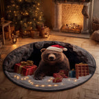 Holiday Bear Round Mat Rug