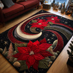 Holiday Blossom area rug in a living room