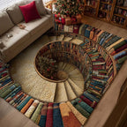 Holiday Bookshelf area rug in a living room