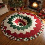 Holiday Charm Christmas Round Mat Rug - washable non-slip printed rug