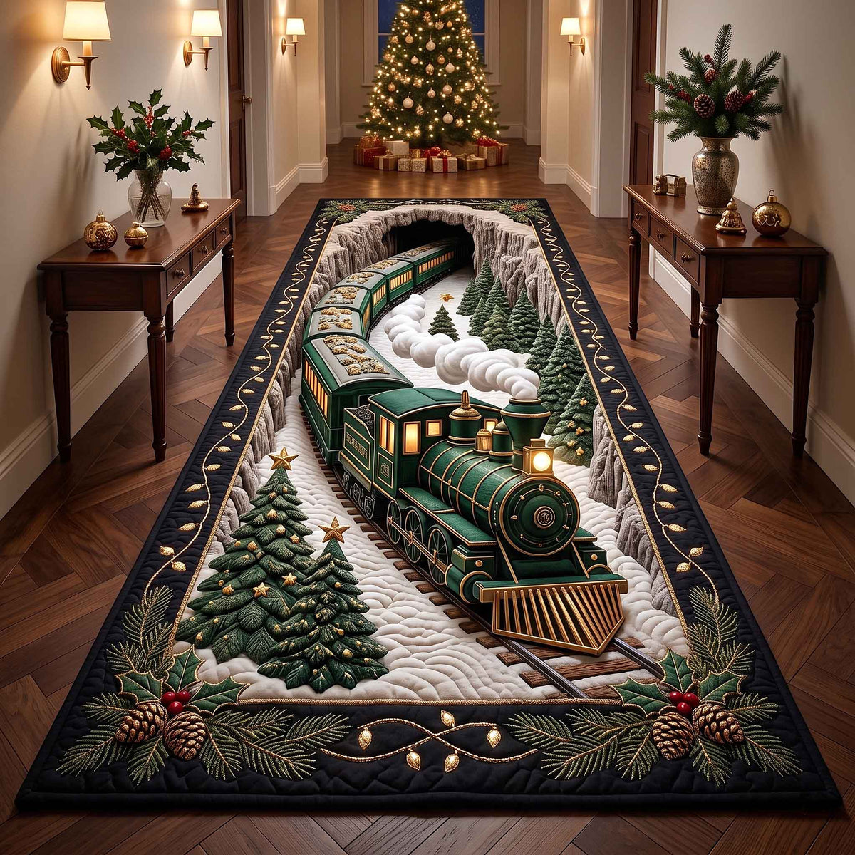 Holiday Express Runner Rug - Nature Design | Nature Kitchen Runner - washable non-slip printed rug