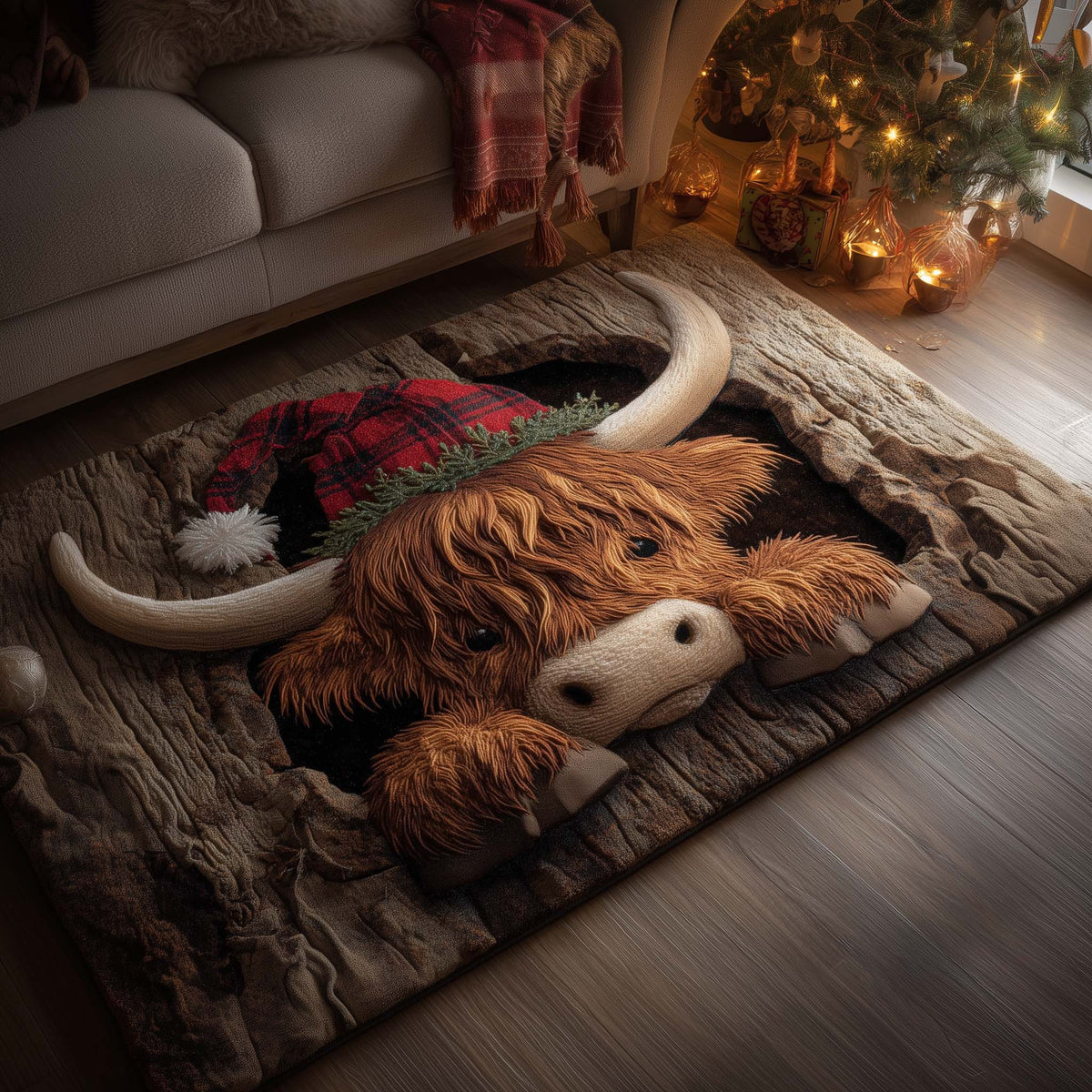 Holiday Farmstead area rug in a living room