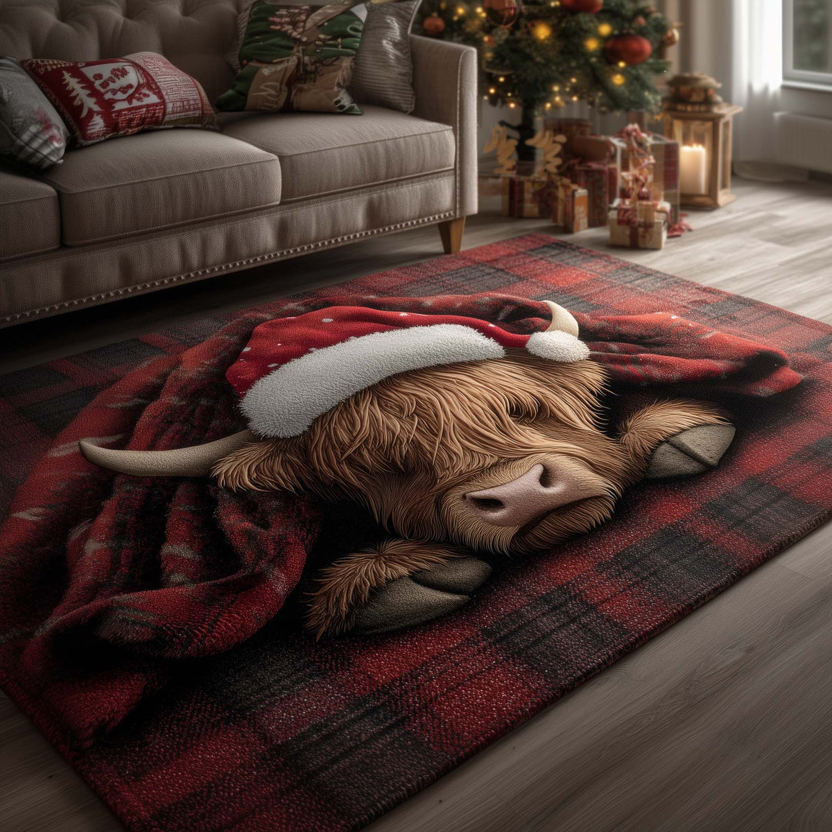 Holiday Farmstead area rug in a living room