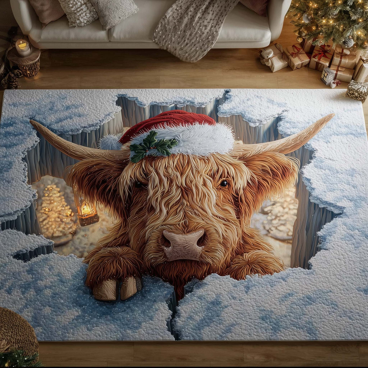 Holiday Farmstead area rug in a living room