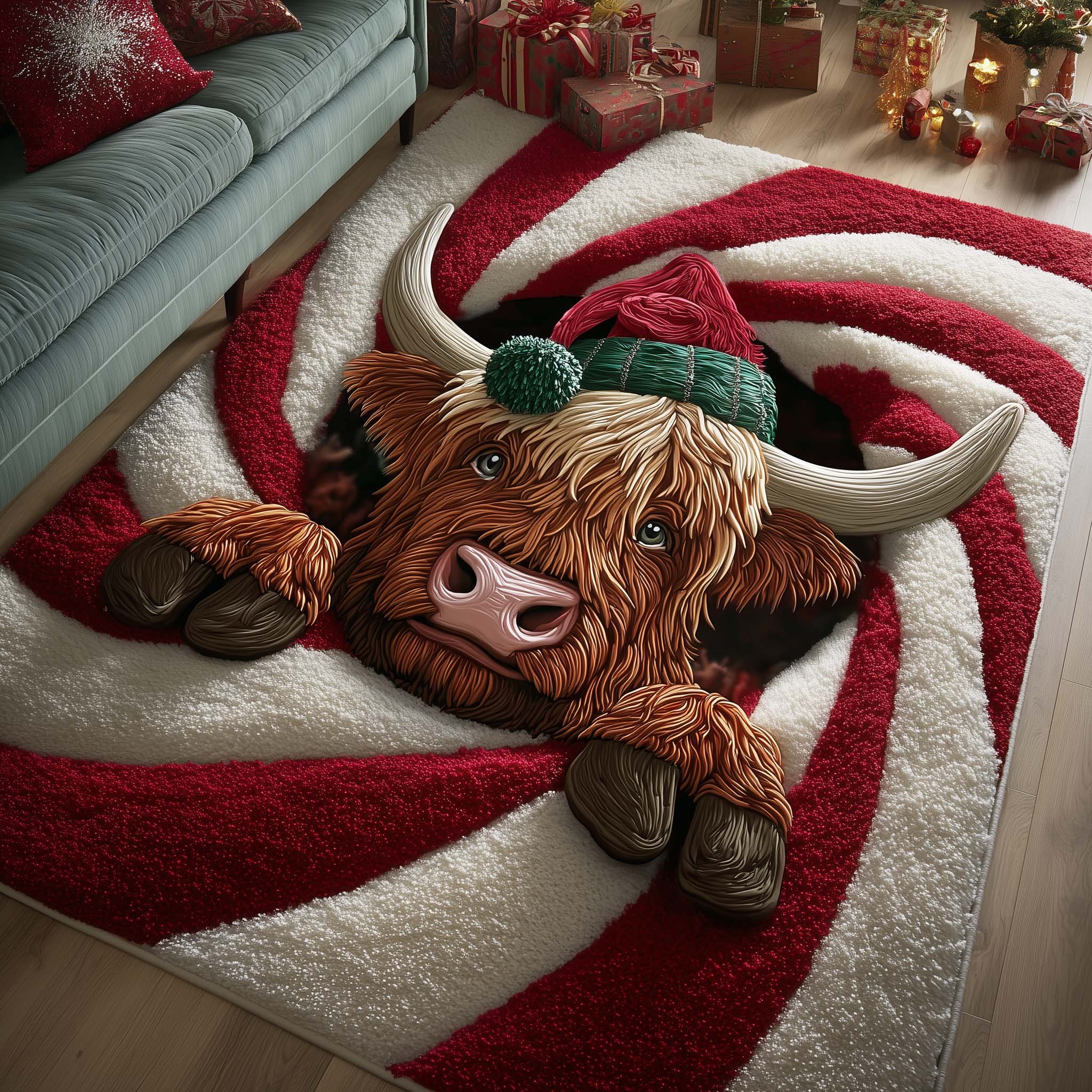 Holiday Farmstead area rug in a living room