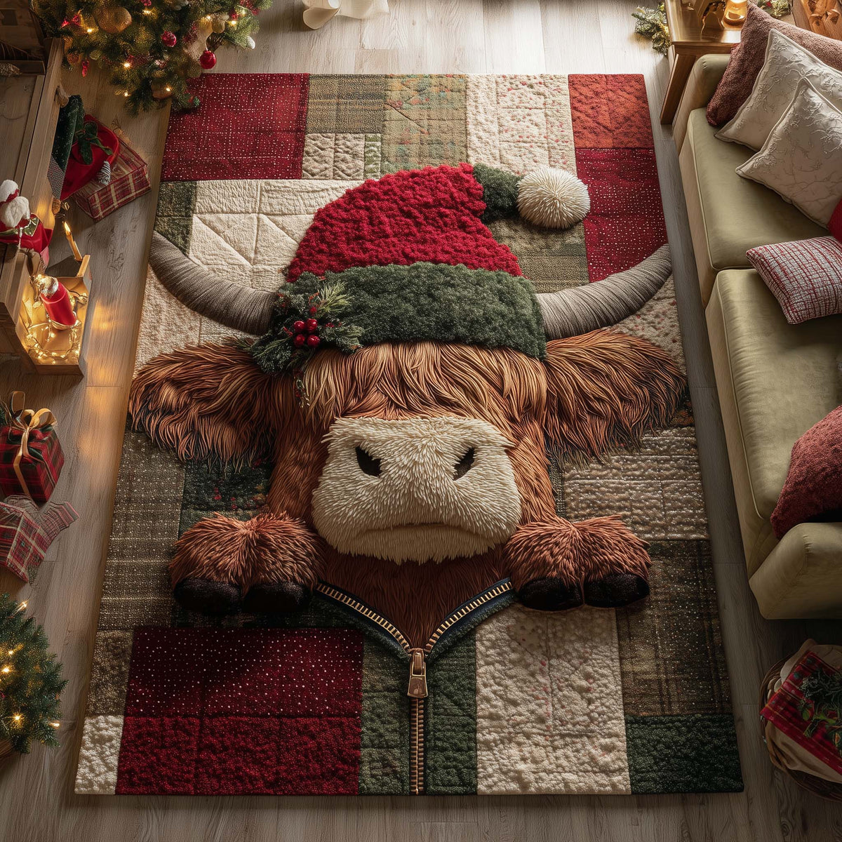 Holiday Farmstead area rug in a living room