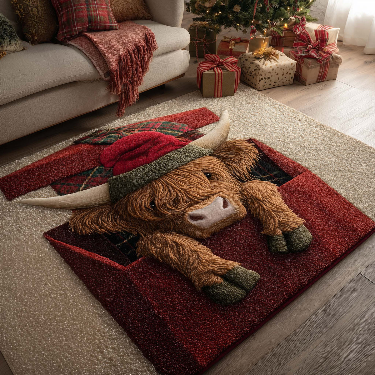 Holiday Farmstead area rug in a living room