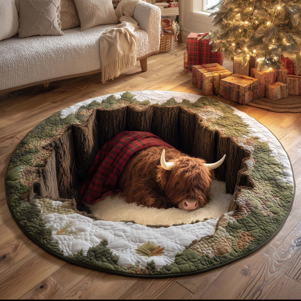 Holiday Farmstead Round Mat Rug