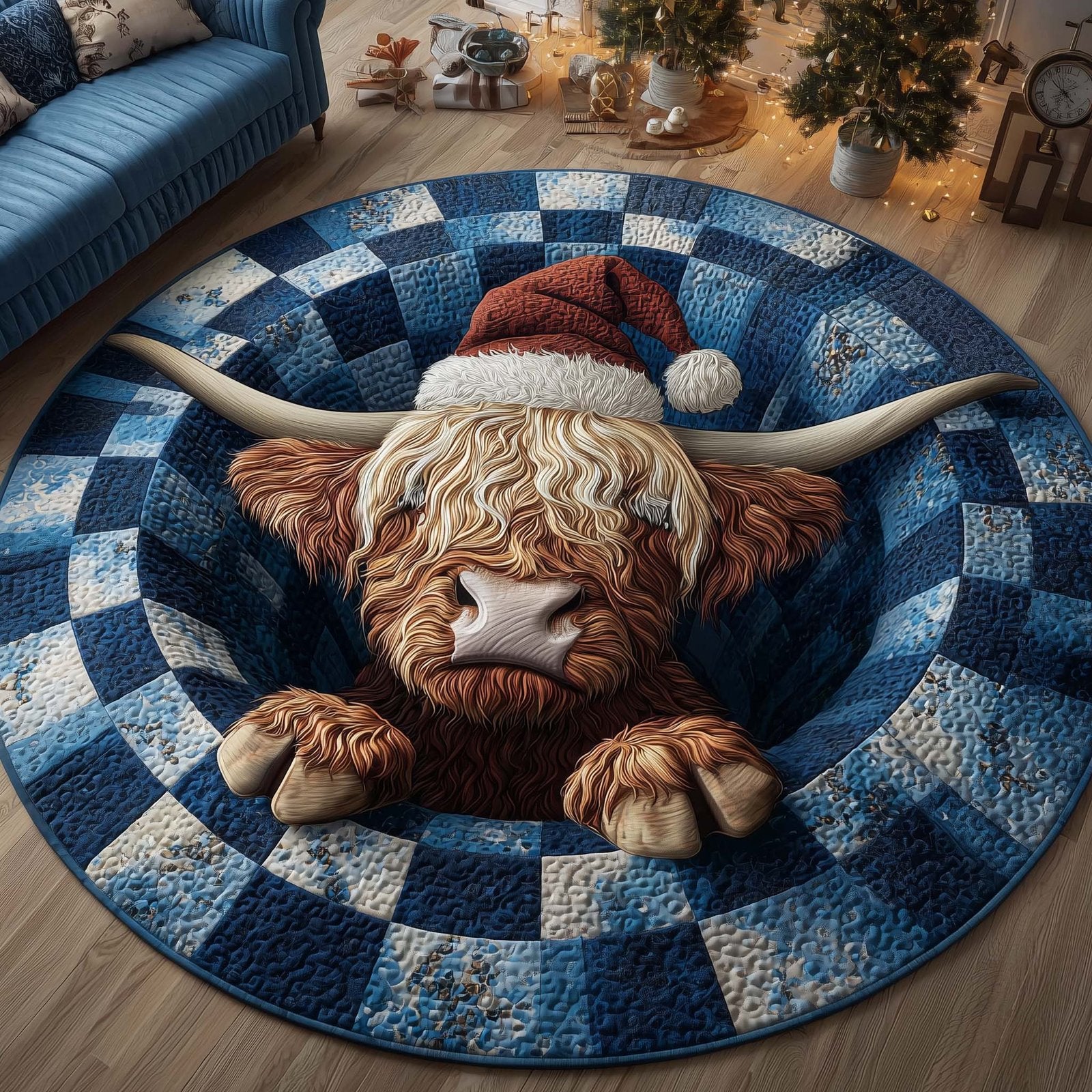 Holiday Farmstead Round Mat Rug - Nature Design | Serene Home Decor