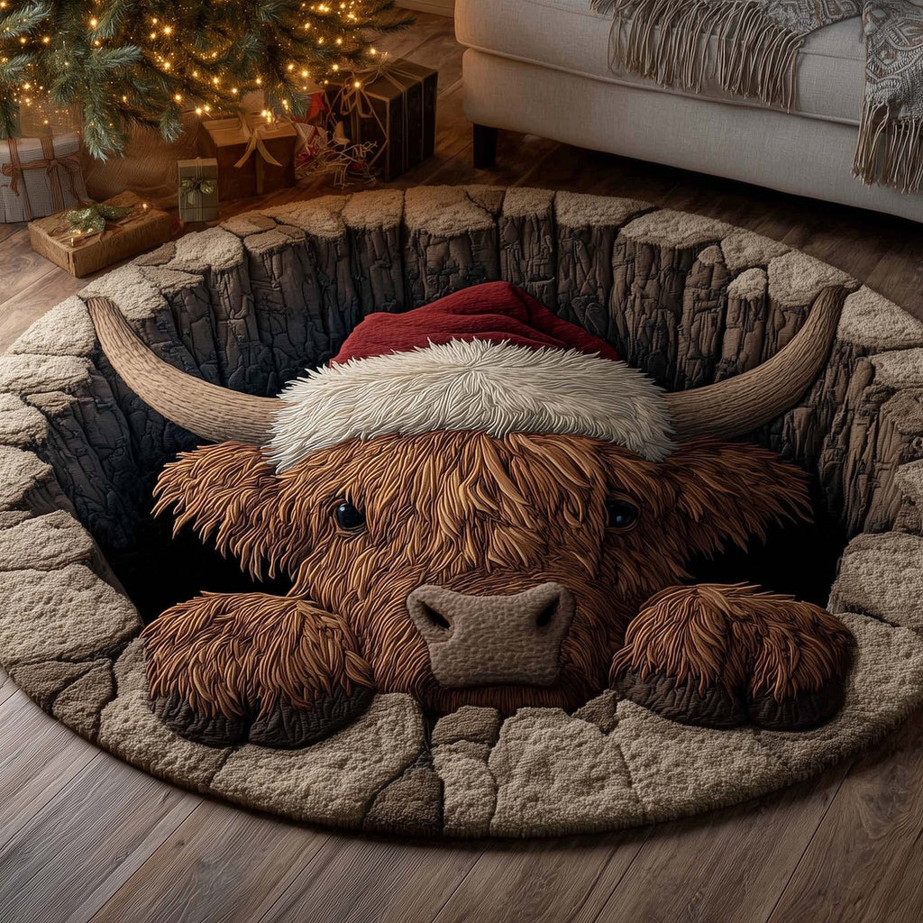 Holiday Farmstead Round Mat Rug - Nature Design | Serene Home Decor
