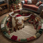 Holiday Farmstead Round Mat Rug - Nature Design | Serene Home Decor