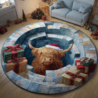 Holiday Farmstead Round Mat Rug - Nature Design | Serene Home Decor