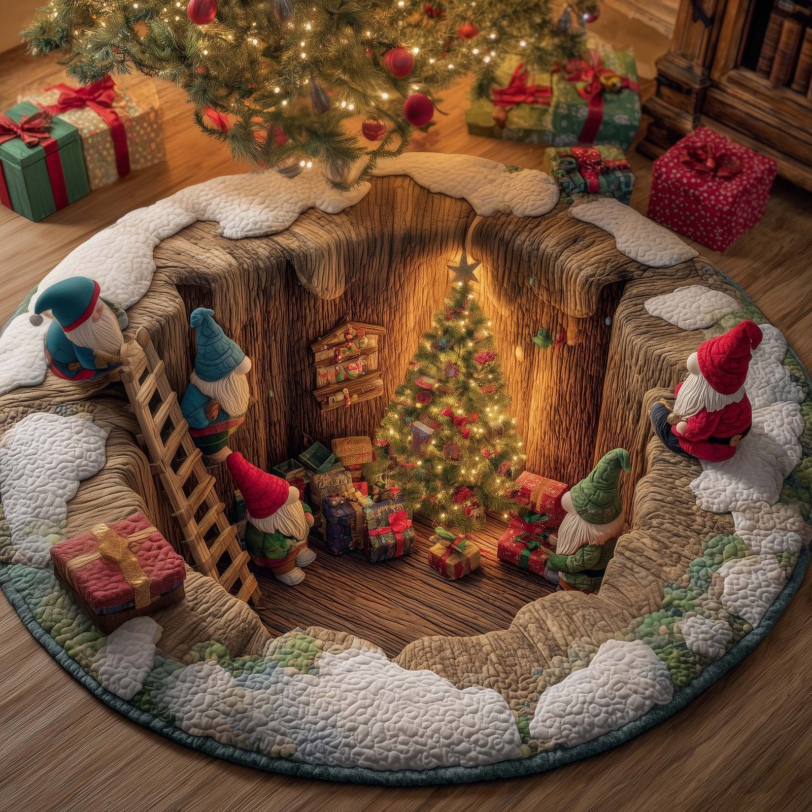 Holiday Gift Chaos Round Mat Rug - Nature Design | Serene Home Decor