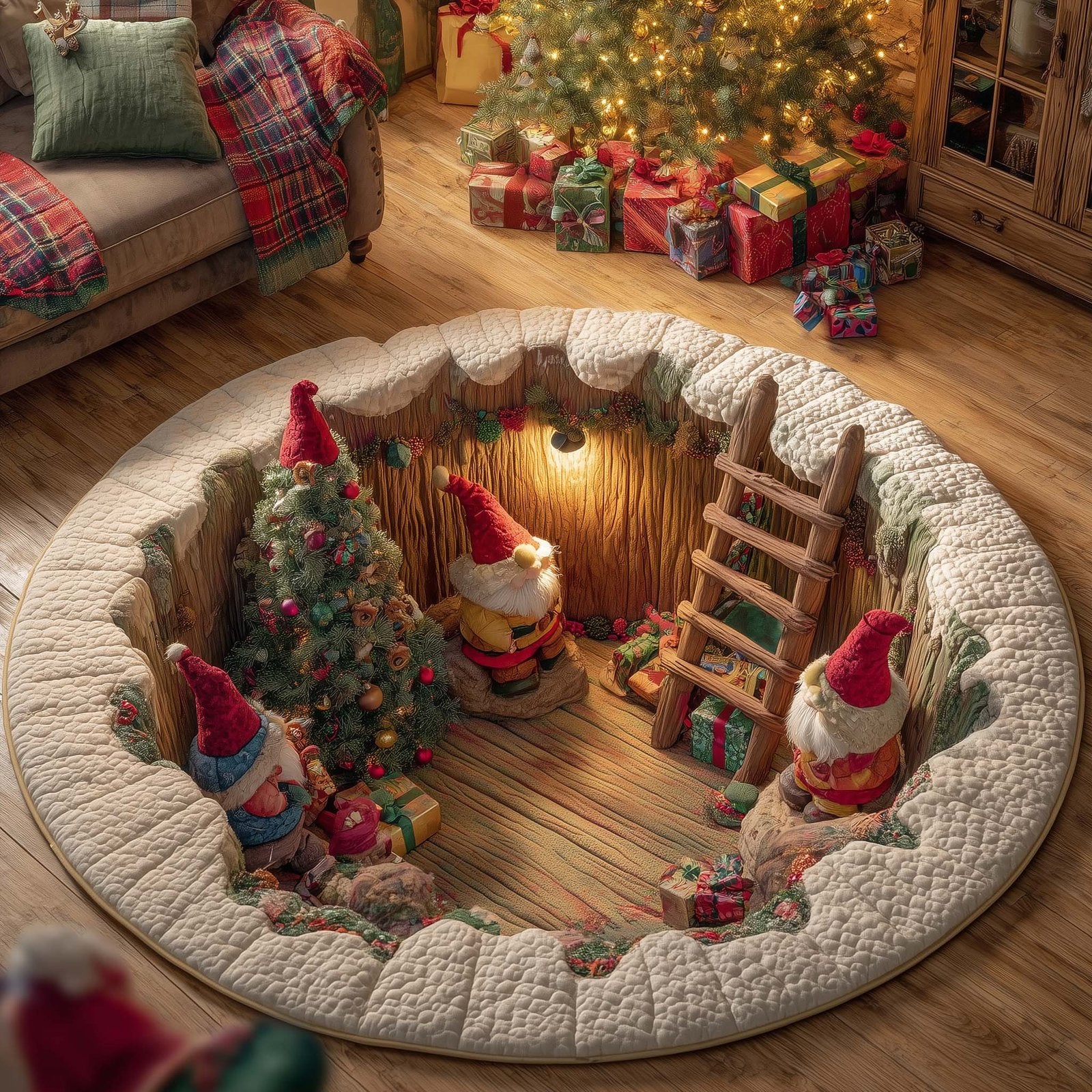 Holiday Gift Chaos Round Mat Rug - Nature Design | Serene Home Decor