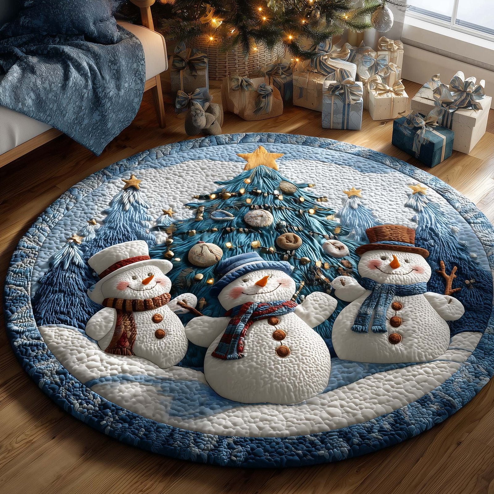 Holiday Glow Round Mat Rug - Nature Design | Serene Home Decor