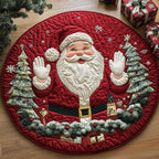 Holiday Glow Christmas Round Mat Rug - washable non-slip printed rug
