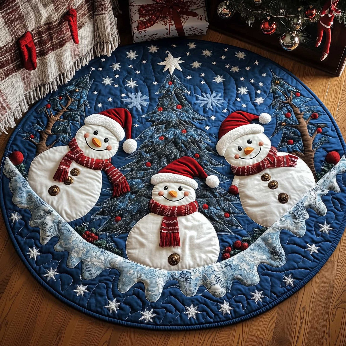 Holiday Glow Round Mat Rug - Nature Design | Serene Home Decor