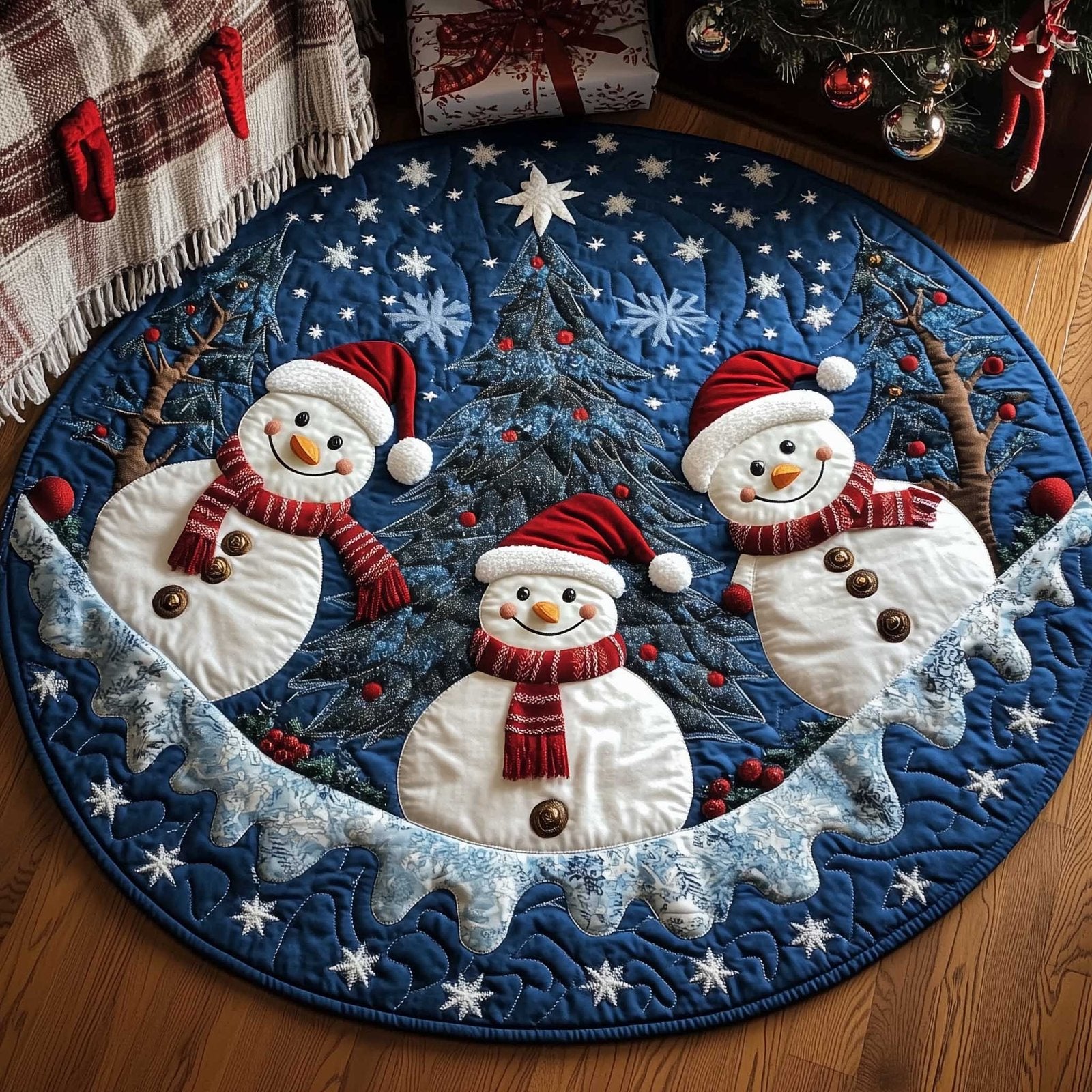 Holiday Glow Round Mat Rug - Nature Design | Serene Home Decor