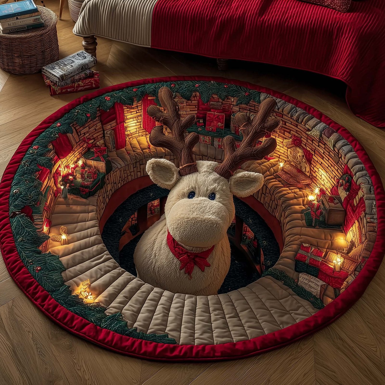 Holiday Glow Round Mat Rug - Nature Design | Serene Home Decor