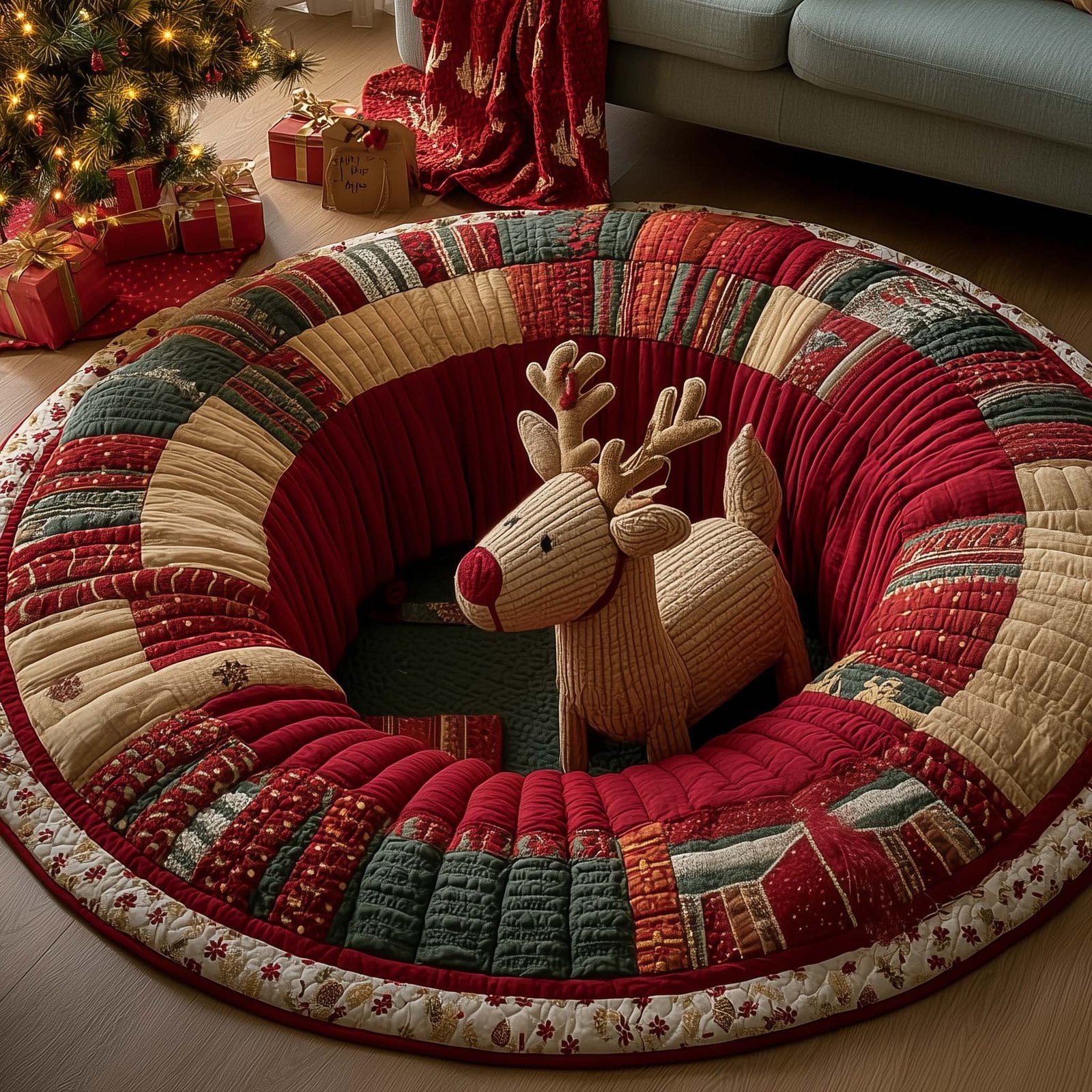 Holiday Glow Round Mat Rug - Nature Design | Serene Home Decor