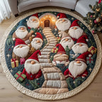 Holiday Gnomes Round Mat Rug - Nature Design | Serene Home Decor