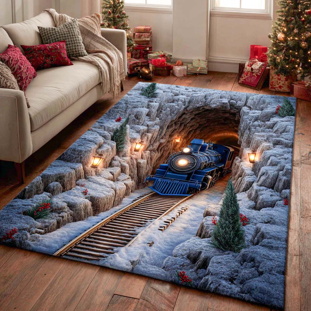 Holiday Magic V2 area rug in a living room