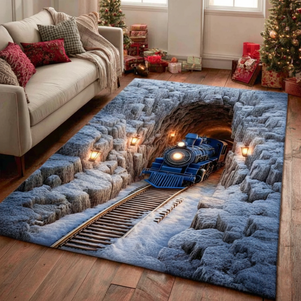 Holiday Magic V2 area rug in a living room