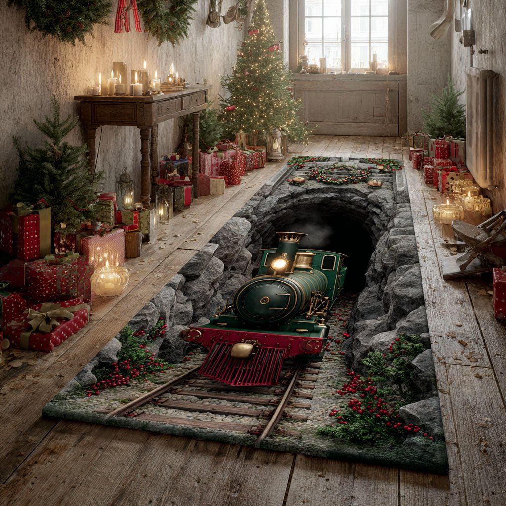 Holiday Mountain Passage Runner Carpet Runner Rug - Cute Pet Design | Animal Printed Runner Rug