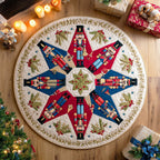 Holiday Nutcracker Christmas Round Mat Rug - washable non-slip printed rug
