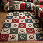 Holiday Paw area rug in a living room