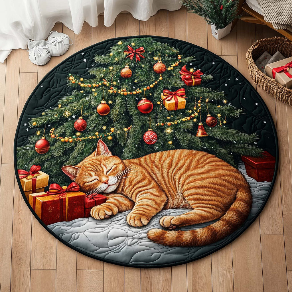 Holiday Paws Round Mat Rug - Nature Design | Serene Home Decor