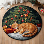 Holiday Paws Round Mat Rug - Nature Design | Serene Home Decor