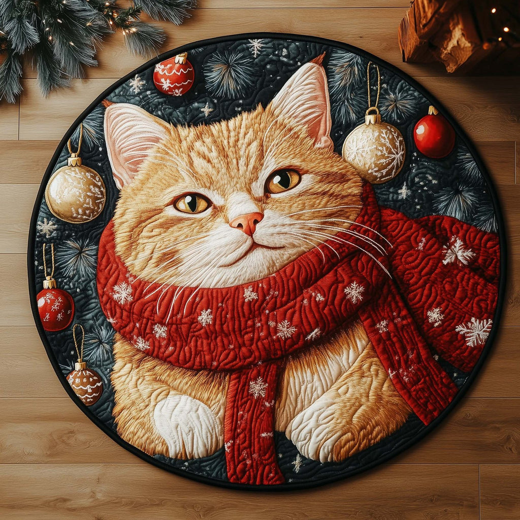 Holiday Paws Round Mat Rug - Nature Design | Serene Home Decor