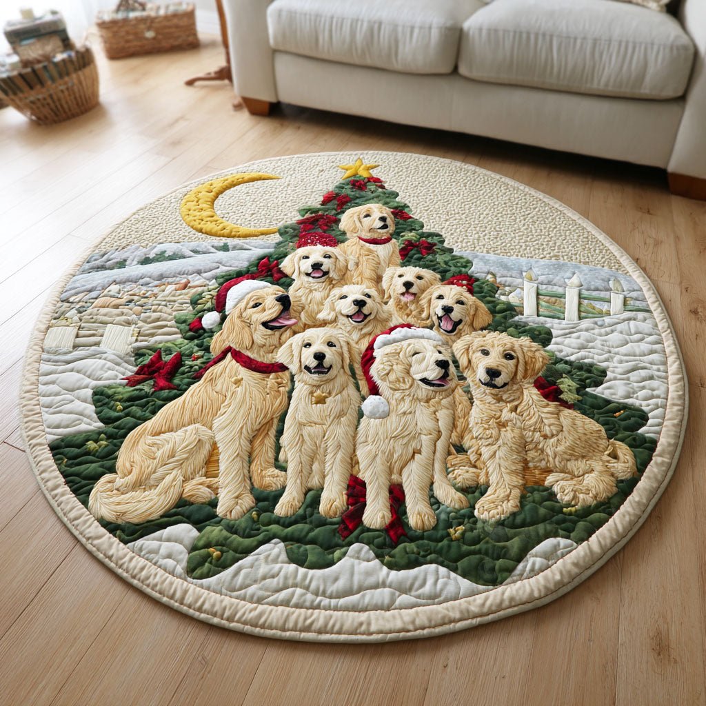 Holiday Paws Round Mat Rug - Nature Design | Serene Home Decor